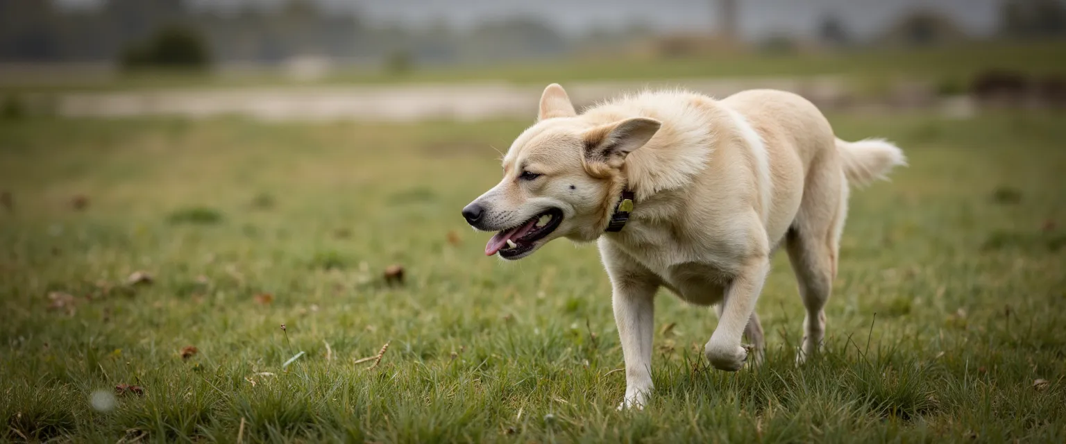 Een hond of kat die gromt of defensief gedrag vertoont terwijl de eigenaar op afstand blijft