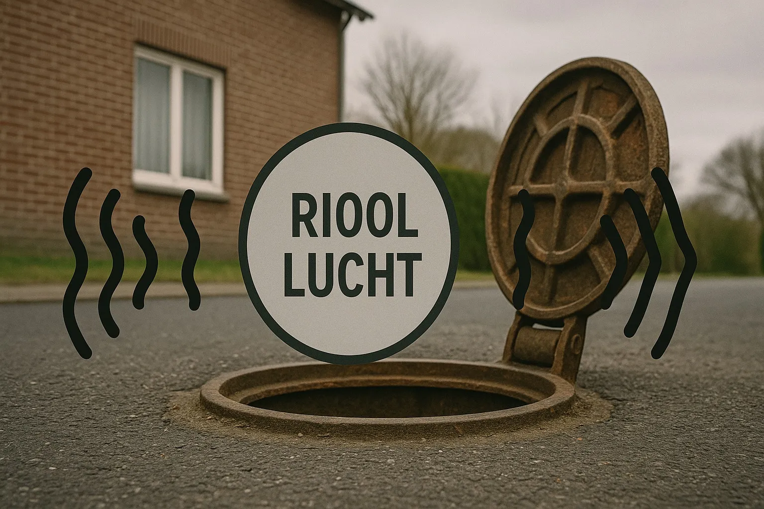 Woninginterieur waar een rioollucht wordt opgespoord bij afvoer